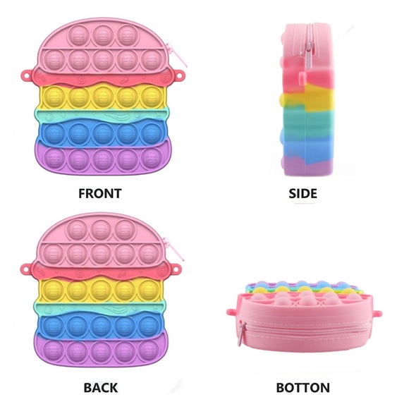 Rainbow Burger Pop-It Purse - Picture 1 of 1